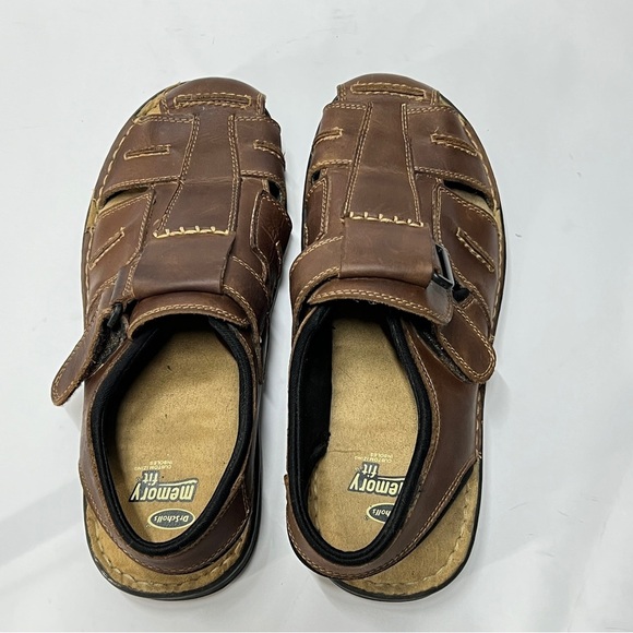 DR SCHOLLS Men’s Size 11M Memory Fit Brown Leather hook and loop Sandals main image 4